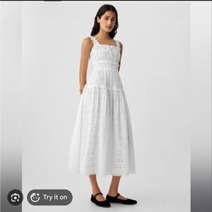 Gap × DÔEN Eyelet Midi Dress NWOT